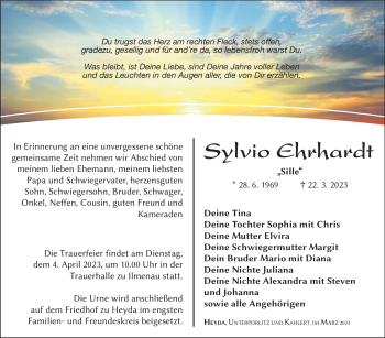 Traueranzeige von Sylvio Erhardt von Südthüringer Presse