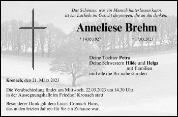 Traueranzeige von Anneliese Brehm von Neue Presse Coburg