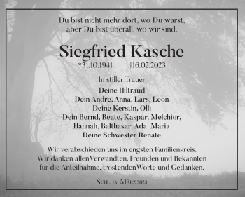 Traueranzeige von Siegfried Kasche von Südthüringer Presse