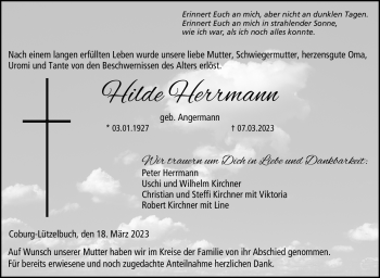 Traueranzeige von Hilde Herrmann von Neue Presse Coburg