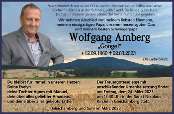 Traueranzeige von Wolfgang Amberg von Südthüringer Presse