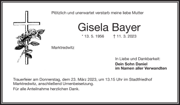 Traueranzeige von Gisela Bayer von Frankenpost