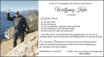 Traueranzeige von Wolfgang Kahs von Neue Presse Coburg