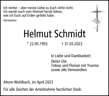 Traueranzeige von Helmut Schmidt von Neue Presse Coburg