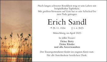 Traueranzeige von Erich Sandl von Frankenpost
