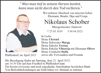 Traueranzeige von Nikolaus Schober von Neue Presse Coburg