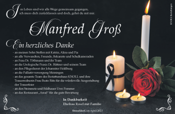 Traueranzeige von Manfred Groß von Südthüringer Presse