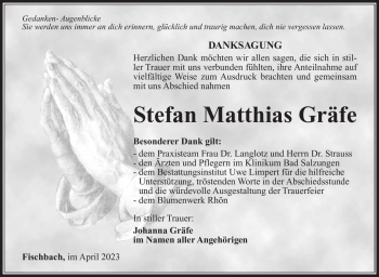 Traueranzeige von Stefan Gräfe von Südthüringer Presse