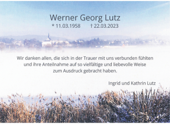 Traueranzeige von Werner Georg Lutz von Frankenpost