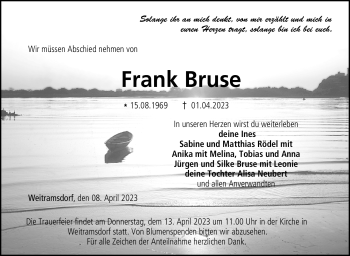 Traueranzeige von Frank Bruse von Neue Presse Coburg