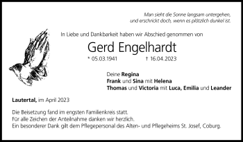 Traueranzeige von Gerd Engelhardt von Neue Presse Coburg