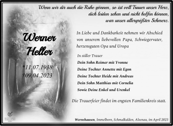 Traueranzeige von Werner Heller von Südthüringer Presse