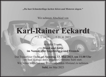 Traueranzeige von Karl-Rainer Eckardt von Südthüringer Presse