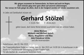 Traueranzeige von Gerhard Stölzel von Neue Presse Coburg