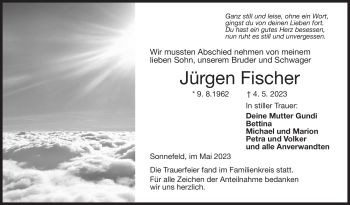 Traueranzeige von Jürgen Fischer von Neue Presse Coburg