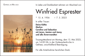 Traueranzeige von Winfried Esprester von Frankenpost
