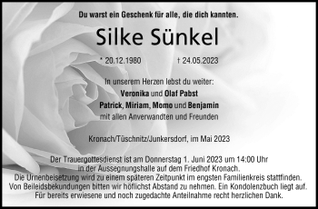 Traueranzeige von Silke Sünkel von Neue Presse Coburg