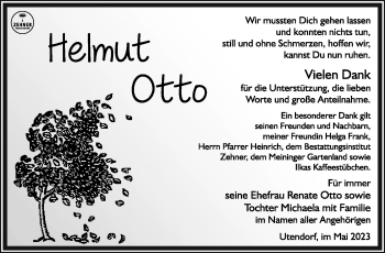 Traueranzeige von Helmut Otto von Südthüringer Presse
