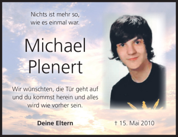 Traueranzeige von Michael Plenert von Neue Presse Coburg