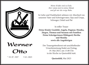Traueranzeige von Werner Otto von Südthüringer Presse