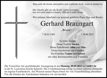Traueranzeige von Gerhard Braungardt von Neue Presse Coburg