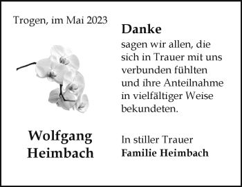 Traueranzeige von Wolfgang Heimbach von Frankenpost