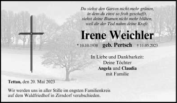 Traueranzeige von Irene Weichler von Neue Presse Coburg