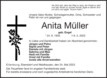 Traueranzeige von Anita Müller von Neue Presse Coburg