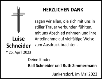 Traueranzeige von Luise Schneider von Neue Presse Coburg