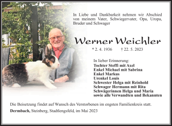 Traueranzeige von Werner Weichler von Südthüringer Presse