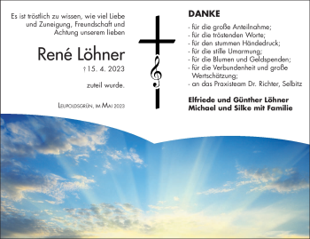 Traueranzeige von René Löhner von Frankenpost