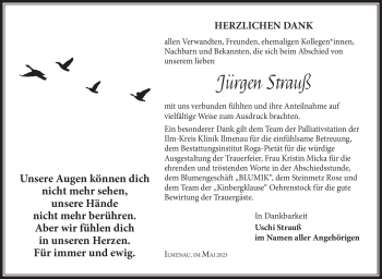 Traueranzeige von Jürgen Strauß von Südthüringer Presse