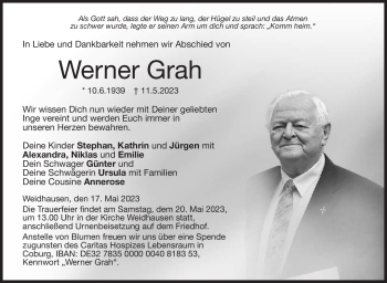 Traueranzeige von Werner Grah von Neue Presse Coburg