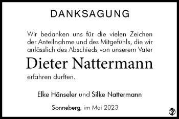 Traueranzeige von Dieter Nattermann von Südthüringer Presse