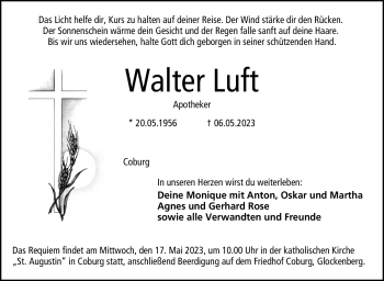 Traueranzeige von Walter Luft von Neue Presse Coburg