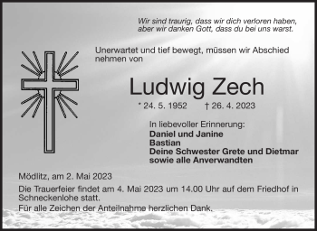 Traueranzeige von Ludwig Zech von Neue Presse Coburg