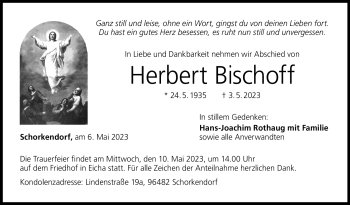 Traueranzeige von Herbert Bischoff von Neue Presse Coburg