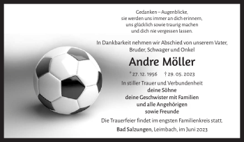 Traueranzeige von Andre Möller von Südthüringer Presse