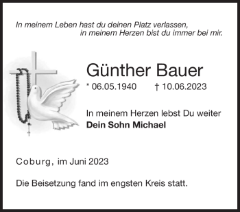 Traueranzeige von Günther Bauer von Neue Presse Coburg