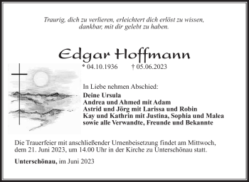 Traueranzeige von Edgar Hoffmann von Südthüringer Presse