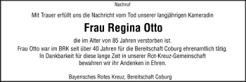 Traueranzeige von Regina Otto von Neue Presse Coburg