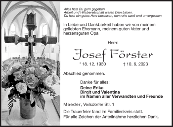 Traueranzeige von Josef Förster von Neue Presse Coburg