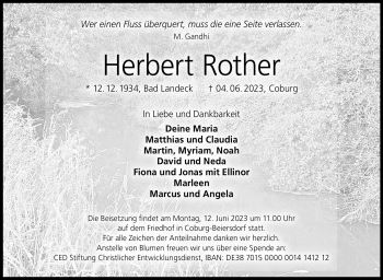 Traueranzeige von Herbert Rother von Neue Presse Coburg