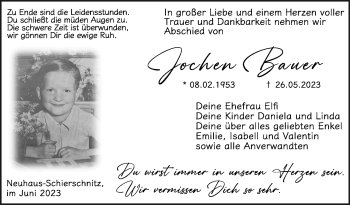 Traueranzeige von Jochen Bauer von Neue Presse Coburg