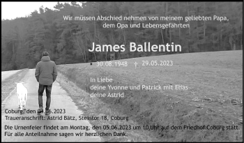Traueranzeige von James Ballentin von Neue Presse Coburg