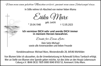 Traueranzeige von Erika Marx von Neue Presse Coburg