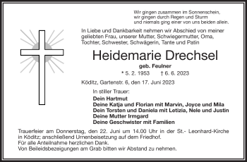 Traueranzeige von Heidemarie Drechsel von Frankenpost