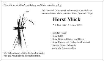 Traueranzeige von Horst Mück von Frankenpost