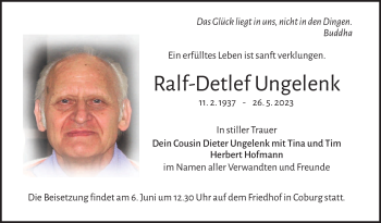 Traueranzeige von Ralf-Detlef Ungelenk von Neue Presse Coburg