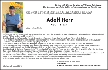 Traueranzeige von Adolf Herr von Neue Presse Coburg